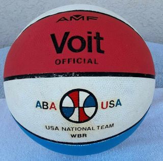 Vintage Collectible Aba Usa National Team Wbr Voit Amf Basketball
