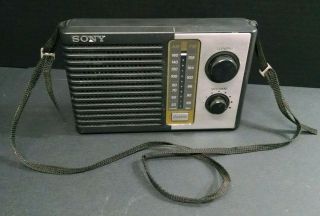 Vintage Sony Portable 2 Band Am/fm Radio,  Black,  Battery Operated