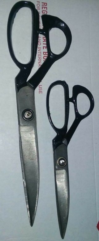 Vintage 7 " & 9.  5 " Sewing Shears Tailor 