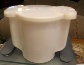 Vintage Tupperware Plastic Sugar Bowl Container Dual Flip Lid White Usa