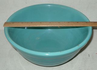 Large Vtg Bauer California Pottery Aqua Green Ringware Nesting Mixing Bowl 12