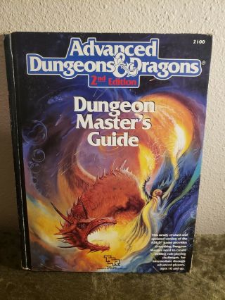 Vintage 1989 Tsr Ad&d Dungeon Masters Guide Rule Book 2100,  2nd Edition