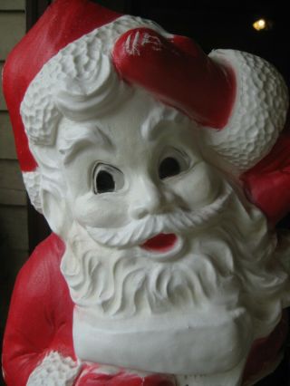 Vintage Blow Mold Santa Claus with List Lighted Union Products 3