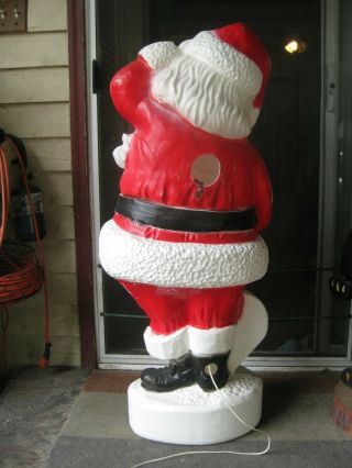 Vintage Blow Mold Santa Claus with List Lighted Union Products 6