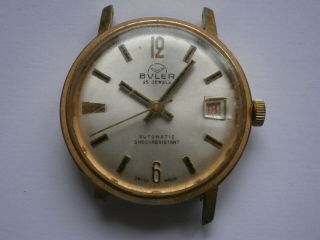 Vintage gents wristwatch BULER automatic watch need service BFG 158 2