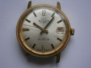 Vintage gents wristwatch BULER automatic watch need service BFG 158 3