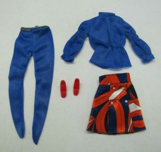 Vintage Barbie Doll 1972 " All American Girl " 3337 Complete Mod Red & Blue Set