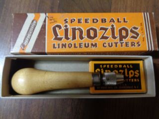 Vintage Speedball Linozips Linoleum Cutters Assortment No 37 5 Blades Print Usa