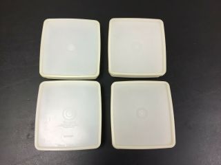 Tupperware 670 Square A Way Set Of 4 Sandwich Container Vintage Sheer Vtg Lids
