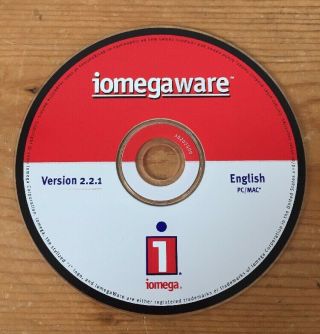 Vtg 2000 Iomega Iomegaware Macintosh Mac Pc Version 2.  2.  1 Software Cd - Rom Disc