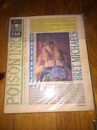 2 Vintage / Old Poison Fan Club Newsletter Magazines Bret Michaels