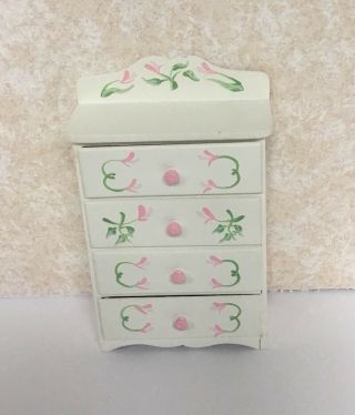 Dollhouse Miniatures Vintage Handpainted Chest Of Drawers