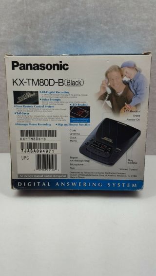Vintage Panasonic Digital Answering System KX - TM80D - B Black Messaging Vintage 4