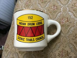 Vintage Boy Scout Indian Drum Lodge X1 Oa Coffee Mug Scenic Trails Council Www