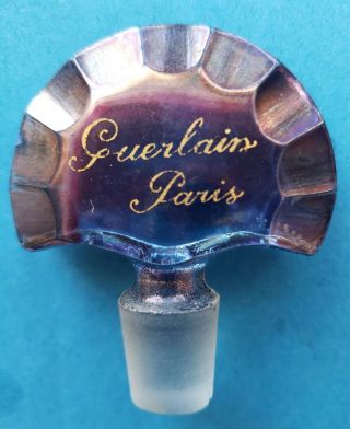 Vintage Blue Guerlain Shalimar Baccarat Glass Perfume Stopper Replacement Part