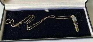 Vintage Jewellery 925 Silver Moonstone,  Amethyst & Peridot Pendant Necklace 6