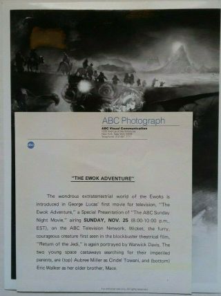 1984 Vintage Ewok Adventure Press Photo Art Star Wars Spinoff