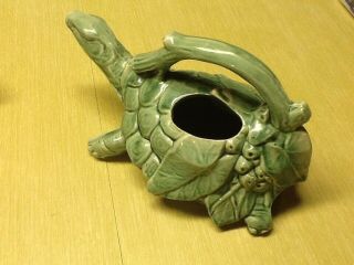 Vintage McCoy Turtle Art Pottery Planter Figure Vase Watering Can 2