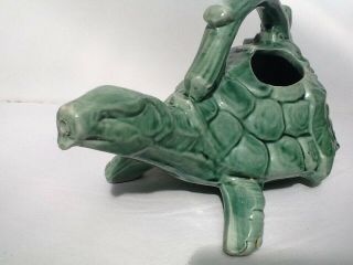 Vintage McCoy Turtle Art Pottery Planter Figure Vase Watering Can 4