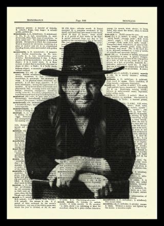 Waylon Jennings Dictionary Art Print Poster Picture Vintage Book Country Singer