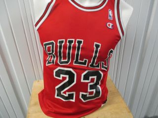 Vintage Champion Chicago Bulls G Michael Jordan 23 Small 36 Red Away Jersey