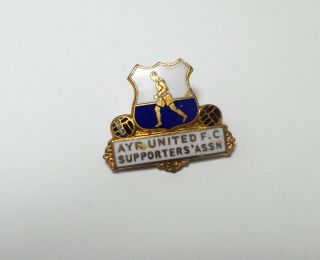 Ayr United Fc - Vintage Enamel Supporters Association Badge - Miller.