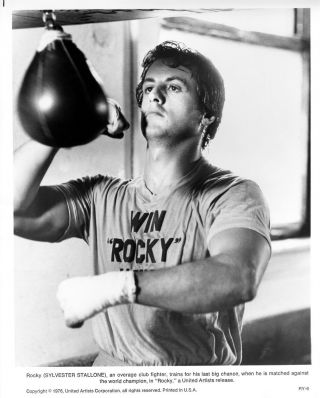 Sylvester Stallone Vintage Rocky 8x10 1976 Boxing Speed Bag Training