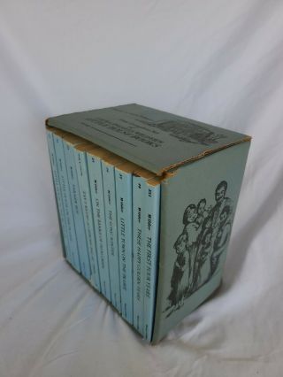Vintage 1971 Laura Ingalls Wilder Little House On The Prairie Blue Box Set Of 9
