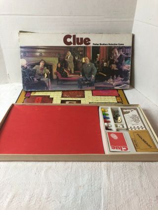Clue Board Game Detective Vtg 1972 Parker Bros No 45 Complete