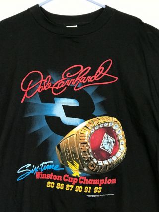 1994 Vintage Nos Dale Earnhardt 6 Time Winston Cup Champion Ring Xl T - Shirt