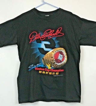 1994 Vintage NOS Dale Earnhardt 6 Time Winston Cup Champion Ring XL T - Shirt 3