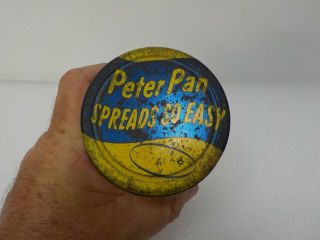 PETER PAN PEANUT BUTTER VINTAGE JAR W/ LABEL 1950 ' s or 1960 ' s 3