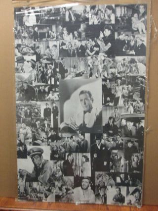 Vintage Humphrey Bogart Black And White Movie Collage Poster 11704