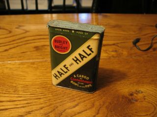 Vintage Half And Half Pocket Tobacco Tin Pipe Cigarette Advertising