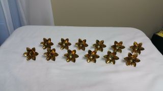 Vintage Small Brass Candle Holders Flowers