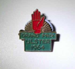 Vintage Ulster Grand Prix Enamel Badge 1964