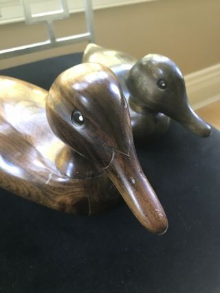 Two Vintage 1984 Hand Carved Wooden Duck or Goose Decoy 3