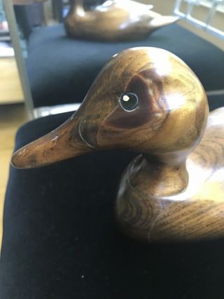 Two Vintage 1984 Hand Carved Wooden Duck or Goose Decoy 4
