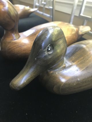 Two Vintage 1984 Hand Carved Wooden Duck or Goose Decoy 5