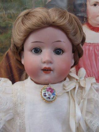 Adorable Antique Cabinet Size Ernst Heubach Koppelsdorf 275 Bisque Head 16” Doll
