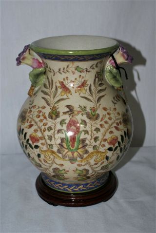 Vintage Chinese Style Vase Hand Painted By Winward Bought At Lincoln Center Tag