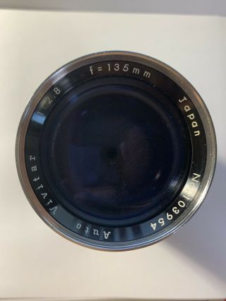 Vintage Vivitar 135mm F2.  8 Auto Lens With M42 Screw Mount
