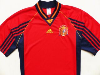 Vintage Shirt Adidas Spain National Team Home 1998 - 99 Jersey S.  L (large)