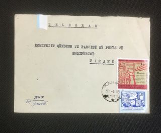 Albania Vintage Telegram Cover To Ppsh Central Committee 1985 - 3009 - 19