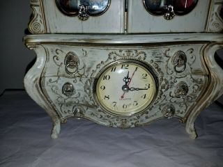 Vintage French jewelry box with Clock Music and turning Ballerina 3