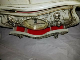 Vintage French jewelry box with Clock Music and turning Ballerina 7