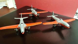 3 - Vintage 1948 Tootsietoy Shooting Star Airplane toy approx 3 1/2 
