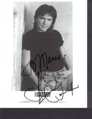 David Cassidy Signed Autographed 1990 Vintage Handsome Publicity Photo