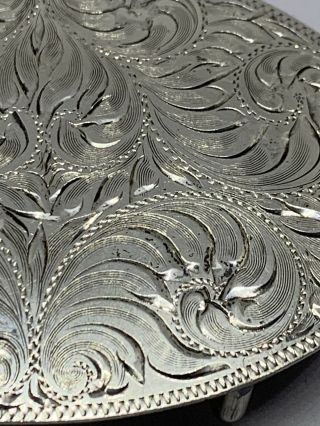 Vintage Boyd Reno Nevada Sterling Silver Engraved Belt Buckle 51.  42 Grams 3