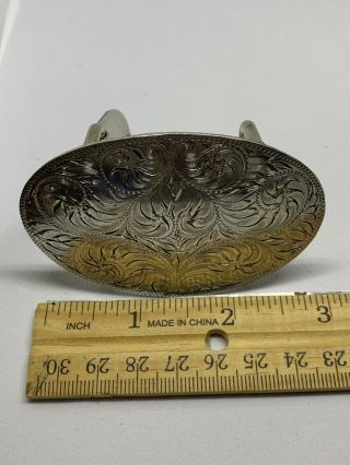 Vintage Boyd Reno Nevada Sterling Silver Engraved Belt Buckle 51.  42 Grams 8
